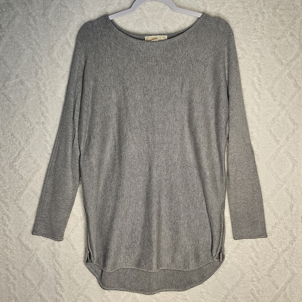 Michael Kors * Tunic Sweater * Womens Size L * Heather Grey * Zipper Sides * NWT